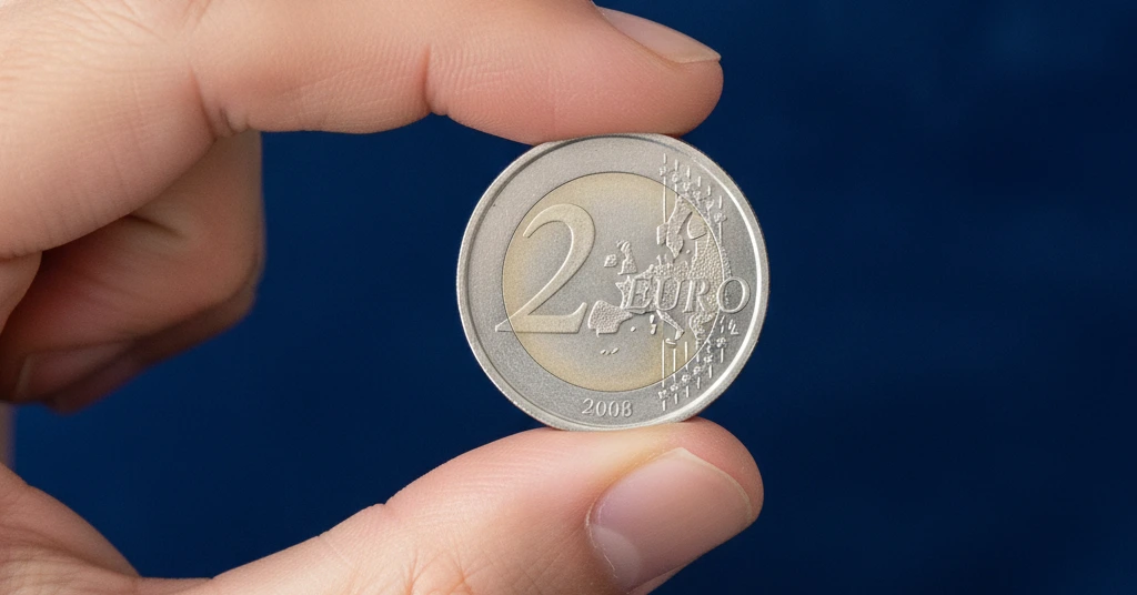 hand, holding the 2 Euro