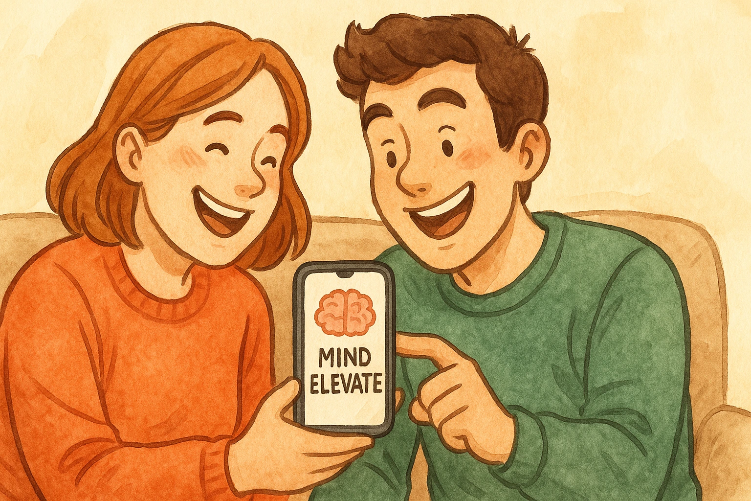 Two friends are training their brains via Mind Elevate.